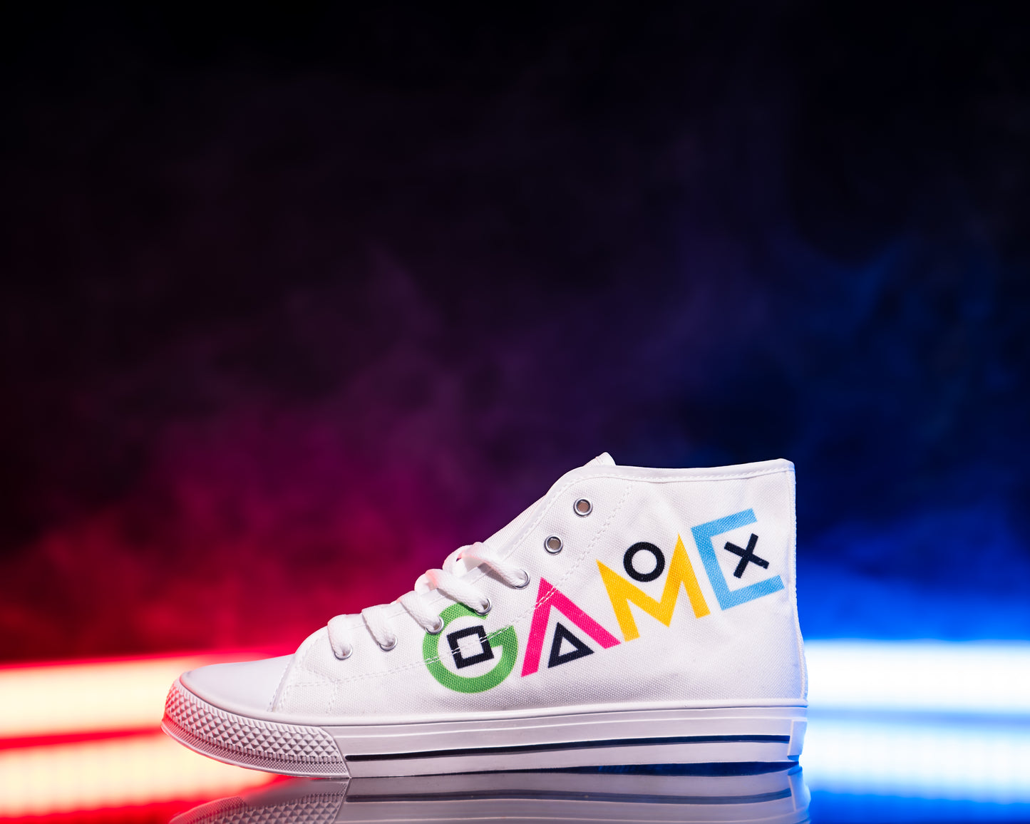 Game (White) High Top Sneakers